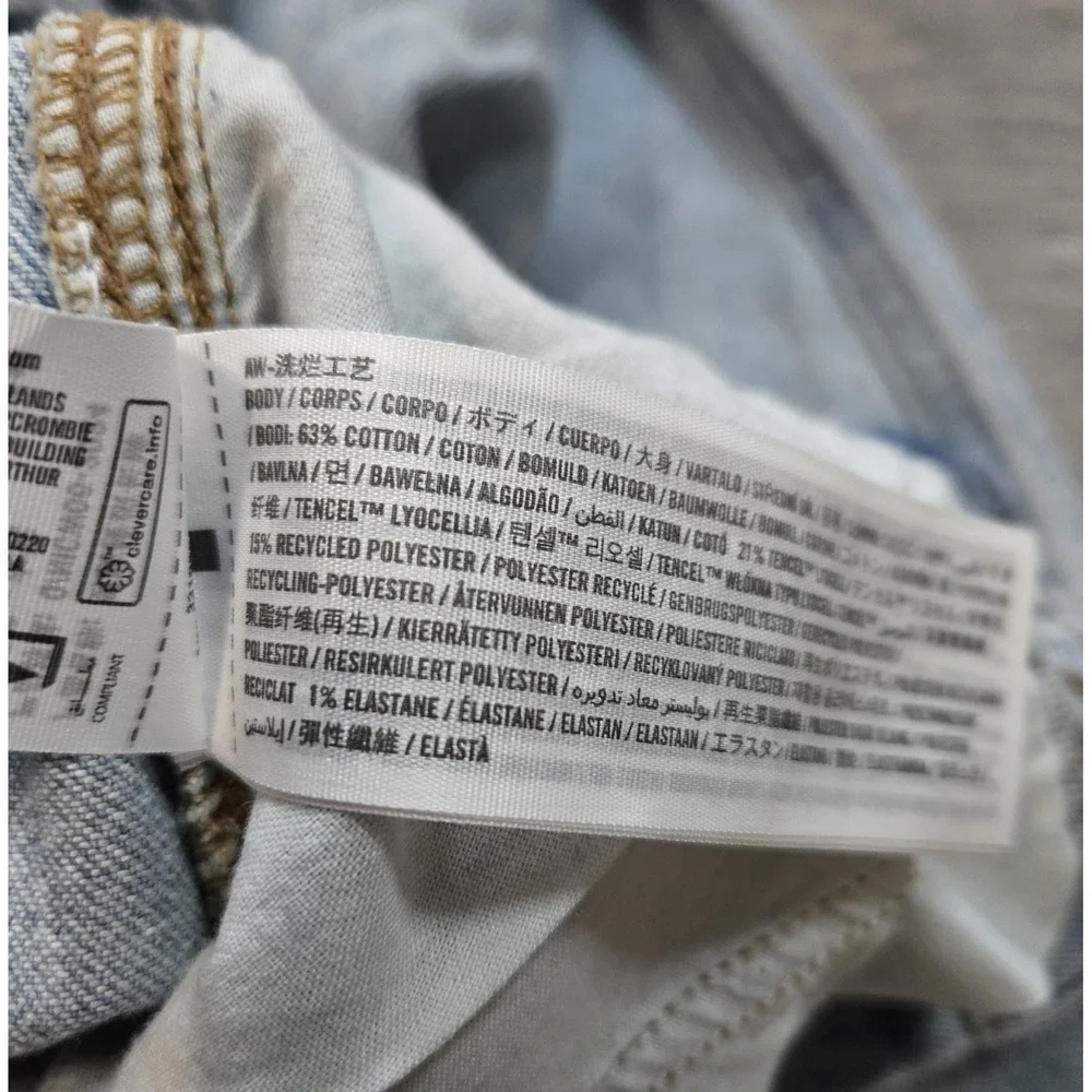 Hollister Baggy Carpenter Jeans 31 x 30 Light Wash Blue Relaxed Straight Denim